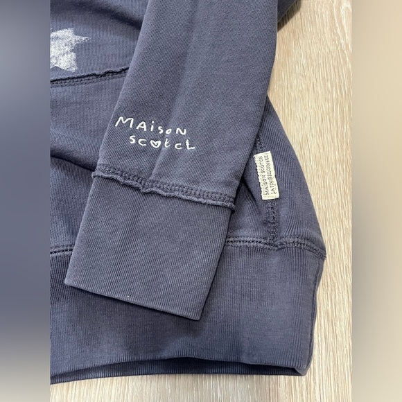 Maison Scotch Grunge Distressed Graphic Y2K Pullover Hoodie - Picture 4 of 9